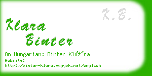 klara binter business card